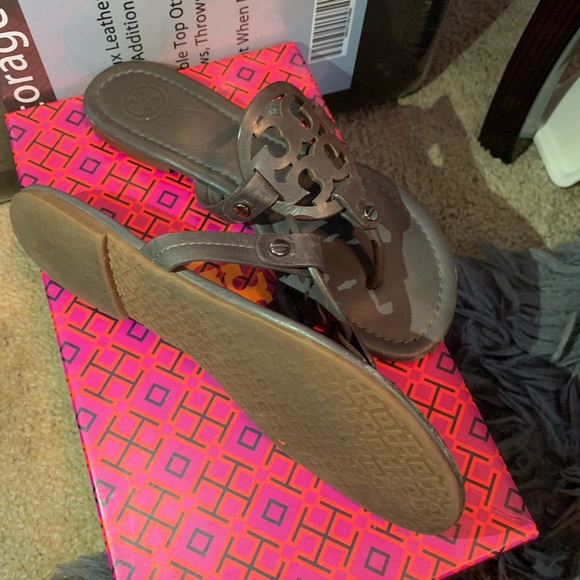 Gray Tory Burch Miller Sandals - Picture 7 of 7